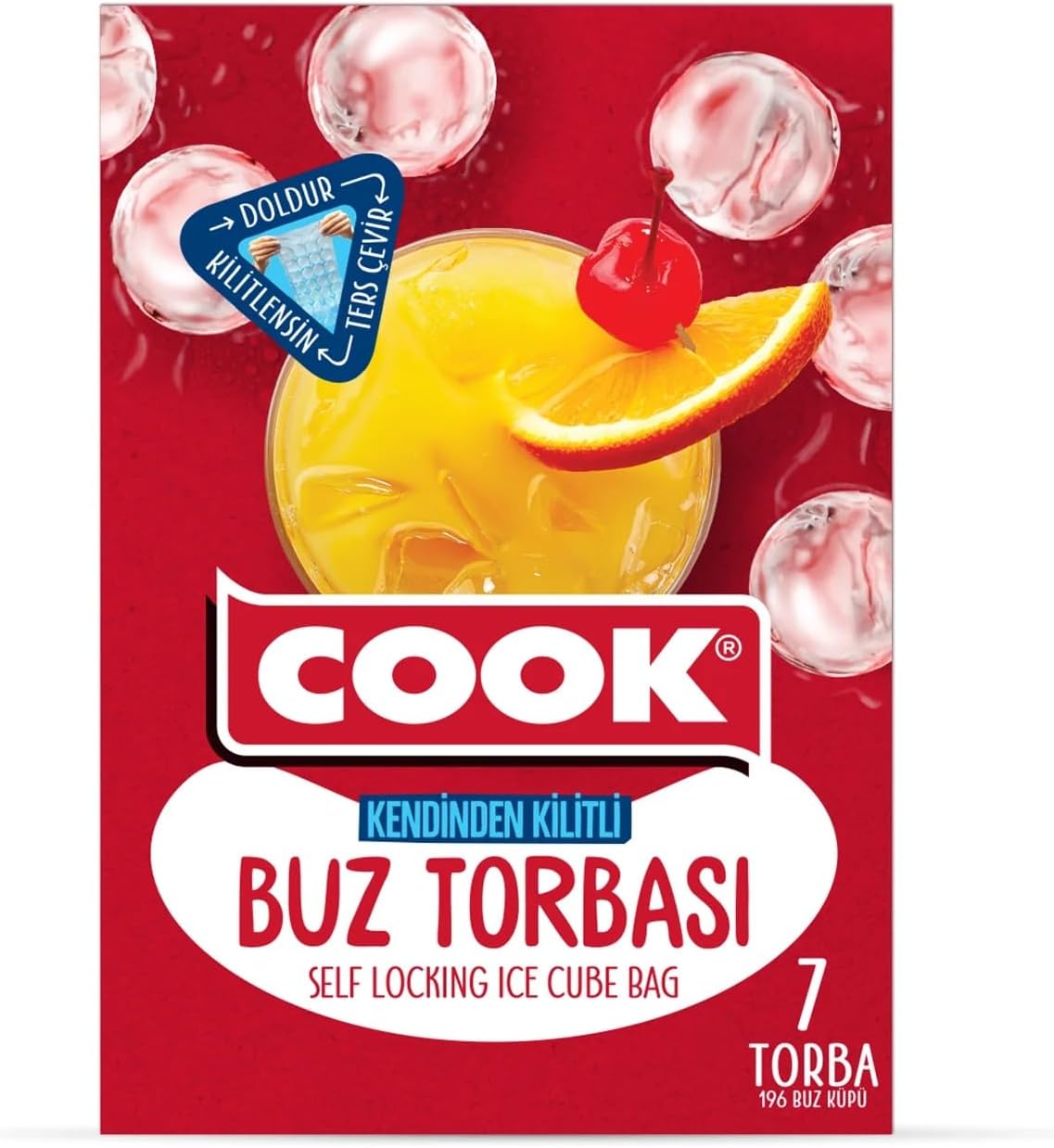Alternative view of Kendinden Kilitli Buz Torbası, 7 Yaprak, 28 Buz Küpü, Toplam 196 Küp, Zip Kilit