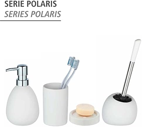 Polaris sabunluk mat beyaz seramik sıvı sabunluk beyaz