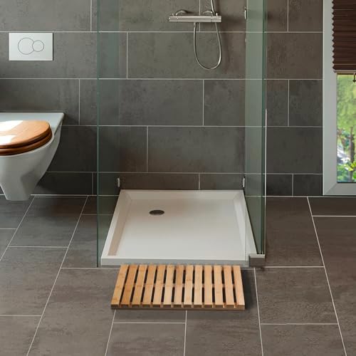 Küvet Matı İç ve Dış Mekan Bambu 40 x 60 cm Banyo Matı, Duş Matı, Küvet Matı, Kaymaz Tabanlı Havuz Matı Doğal