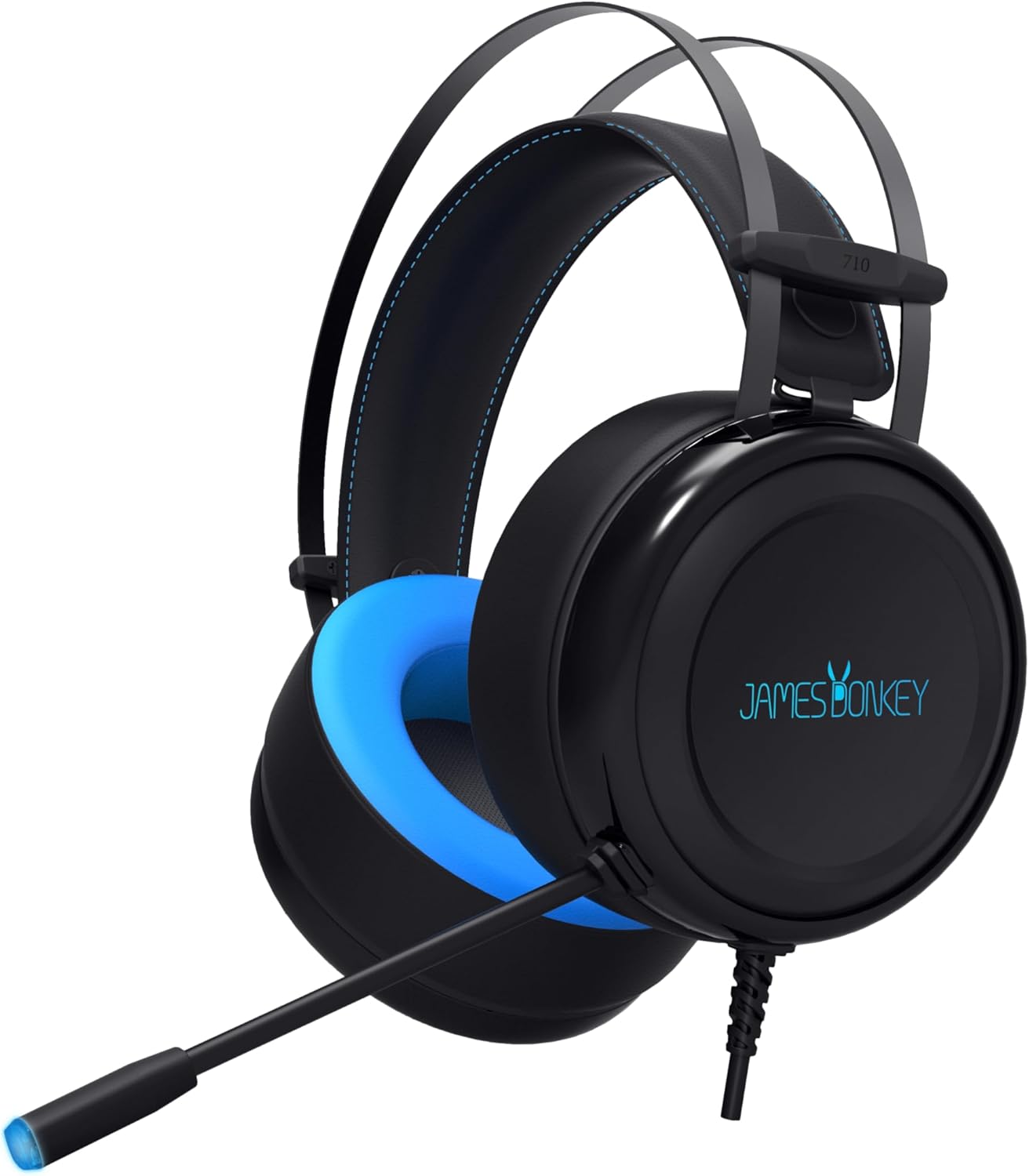 Alternative view of Donkey 710 Siyah 7.1 Surround Gaming Kulaklık Neodimyum 50mm Sürücüler 112dB Hassas Mikrofon -43dB Mavi LED Aydınlatmalı Manuel + Yazılımla Ses Kontrol USB Bağlantı