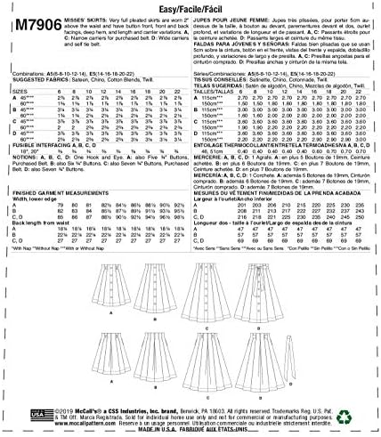 Alternative view of McCall's Pattern Kadın Diz Boyu Pileli Etek, Bedenler 14-22 Dikiş Deseni