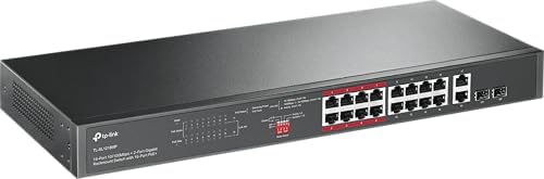 Alternative view of TL-SL1218MP, 16-Port 10/100Mbps + 2-Port Gigabit Unmanaged PoE Switch