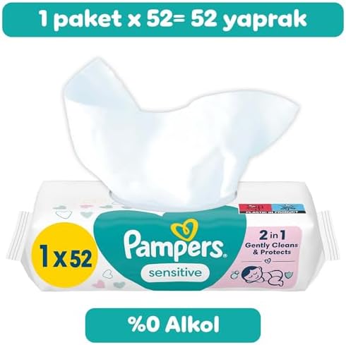 Alternative view of Pampers Sensitive Islak Bebek Mendili (1 paket = 52 Islak Mendil)