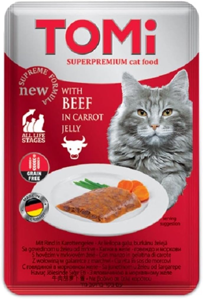 Tomi Sığır Etli Ve Havuçlu Tahılsız Pouch Kedi Konservesi 100 Gr