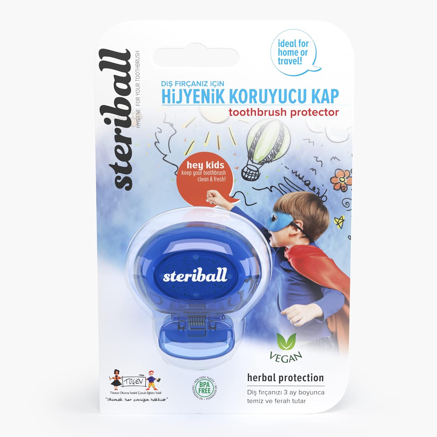 Alternative view of Diş Fırçası için Vegan Hijyenik Koruyucu Mavi Kap
