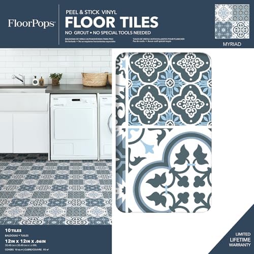 Alternative view of FP2951 Leyton Peel & Stick Floor Tiles Yer Karosu, Mavi