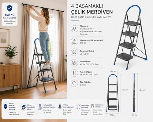 Alternative view of 4 Basamaklı Kaymaz Tabanlı Dengeli Geniş Merdiven