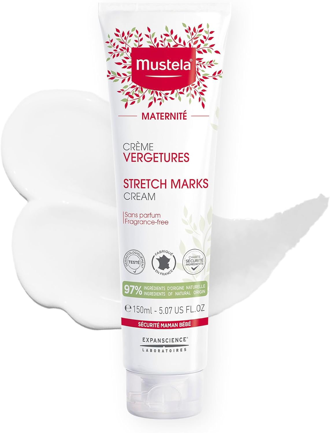 Maternity Stretch Marks Cream for Pregnancy - with Natural Avocado, Maracuja & Shea Butter - Fragrance- & EWG Verified - 5.07 fl. Oz