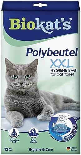 Biokat's Poli torba XXL – Kedi kumunun hijyenik değişimi için kedi tuvaletinde sergileme torbası - 1 paket (1 x 12 torba)