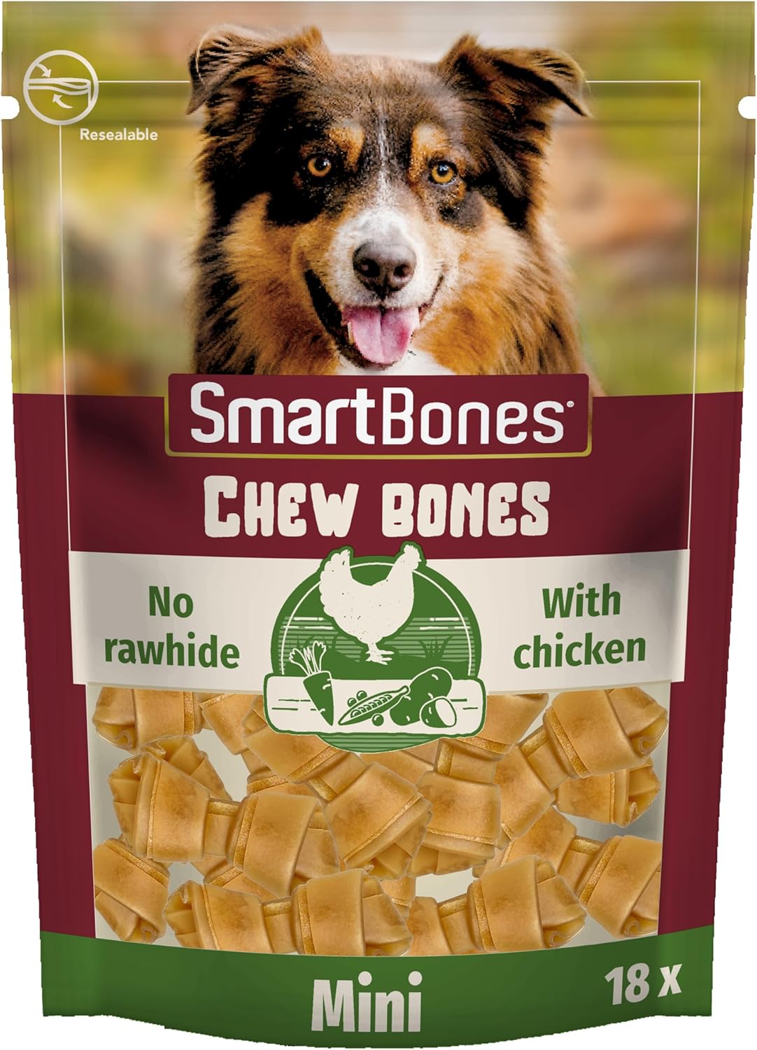 Alternative view of Smartbones Chicken Mini Küçük Boy Tavuklu Kemik 18'li, 228 Gr Köpek Ödülü