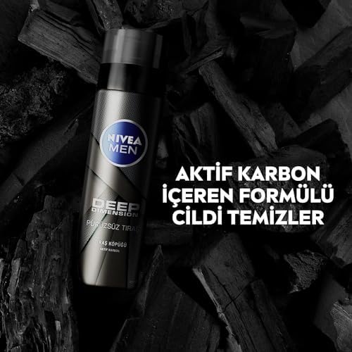 MEN Erkek Deep Dimension Tıraş Köpüğü 200 ml, Kusursuz Tıraş,Aktif Karbon, Kaygan Tıraş Deneyimi