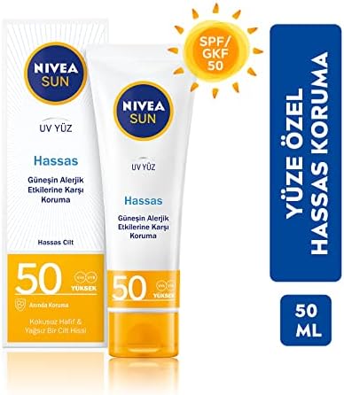 Alternative view of Sun SPF 50 Hassas Yatıştıran Nemlendirici Güneş Yüz Kremi 50 ml, Çok Yüksek Güneş Koruyucu,Güneş Alerjisine Karşı Koruma,Yağsız Cilt Hissi