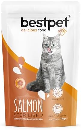 Bestpet Kısırlaştırılmış Kediler İçin Somon Balıklı Kuru Mama, 1 kg