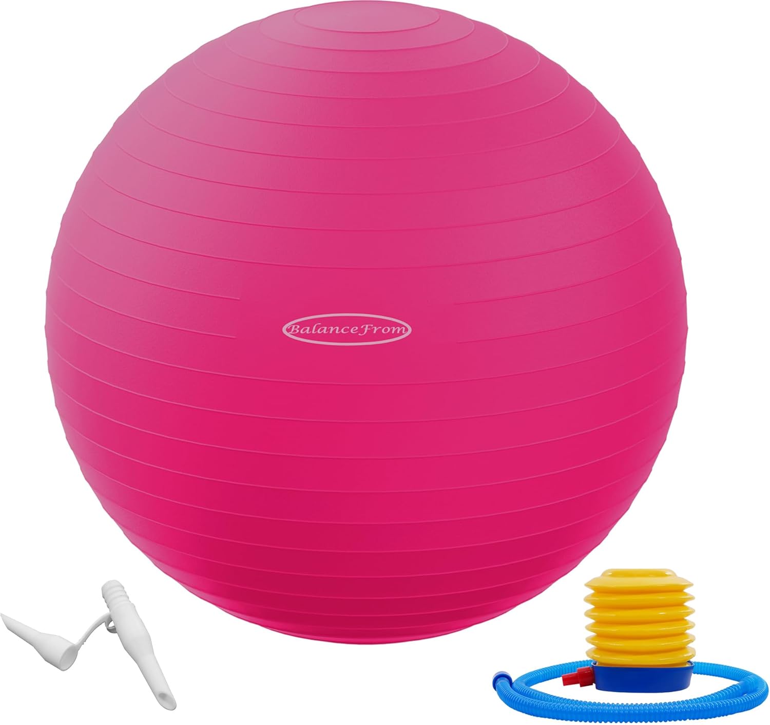 Fitvids Patlamaya Dayanıklı ve Kayma Dirençli Egzersiz Topu - Yoga, Fitness, Hızlı Pompalı Doğum Topu, 907 kg Kapasite, Çoklu Renk ve Boyutlar