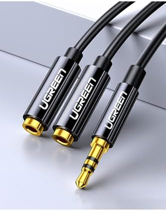 3.5mm 2'li Aux Kulaklık Çoklayıcı, Siyah