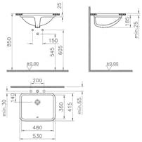 Alternative view of S20 5339B003-0012 Tezgah Altı Lavabo, 48 cm, Beyaz
