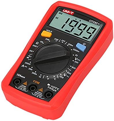 UT33C+, otomatik ölçek seçimi, voltmetre, ampermetre, AC/DC voltaj ve akım ölçer, direnç, kapasitans, sıcaklık ile taşınabilir dijital multimetre