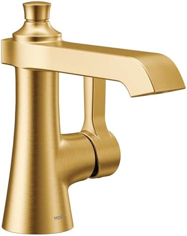 Alternative view of S6981BG Tek Kollu Tek Delikli Banyo Bataryası, Drenaj Montajlı, Fırçalanmış Altın
