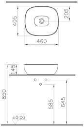 Alternative view of Outline 5994B420-0016 Kare Lavabo, 48 cm, Mat Bej