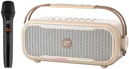 C1 100W Taşınabilir RGB Bluetooth Hoparlör Mikrofonlu Karaoke Parti Speaker Bej