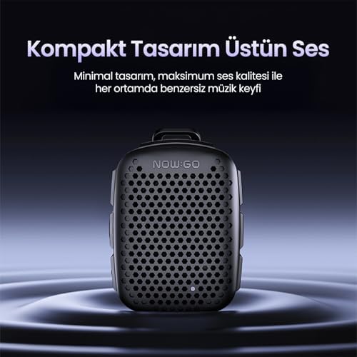 Clip 5W Klipsli Su Geçirmez Taşınabilir Mini Bluetooth Hoparlör Siyah