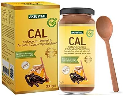 AKSU VİTAL AksuVital CAL Keçiboynuzu Pekmezli Arı Sütlü Zeytin Yapraklı Macun 300 gr 1 Paket (1 x 1 g)