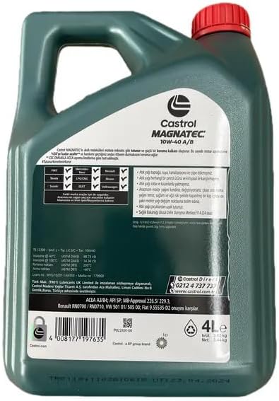 Alternative view of Castrol Magnatec 10w-40 A/B Benzinli & Dizel 4 Lt 2025 Ü.T