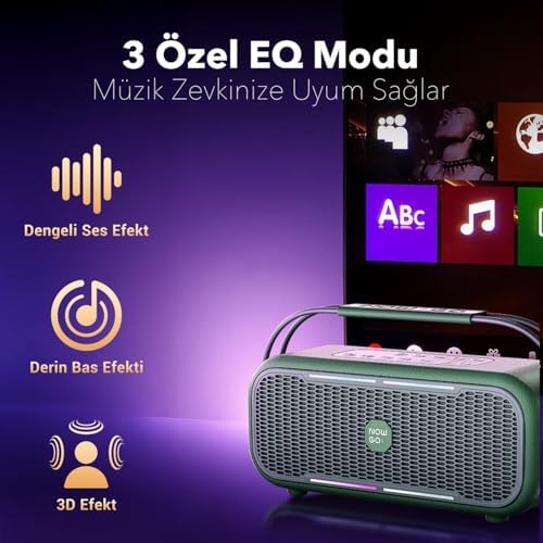 C2 60W Taşınabilir RGB Bluetooth Hoparlör IPX4 Parti Speaker Yeşil