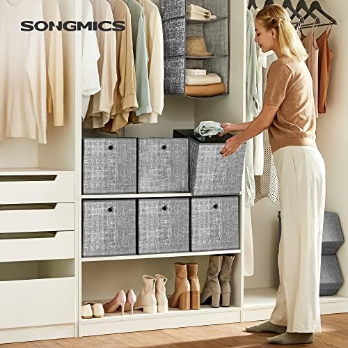 Alternative view of Saklama Kutusu, 6'lı Set, Dokunmamış Kumaştan Yapılmış Saplı Düzenleme Kutuları, Katlanır Kutu, Giysi Saklama, Benekli Gri