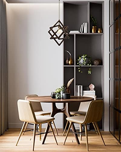 AV-60160-1E Eskitme Kaplama Modern Avize, E27, Ahşap, Metal, 30 Cm