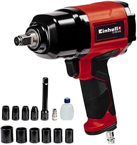 Havalı Darbeli Somun Sıkma TC-PW 610 (Maks. tork 610 Nm, sağ/sol dönüş, 10 adet soket, boş yağ şişesi, tapa nipeli, 125 mm uzatma aparatı) - 4138960