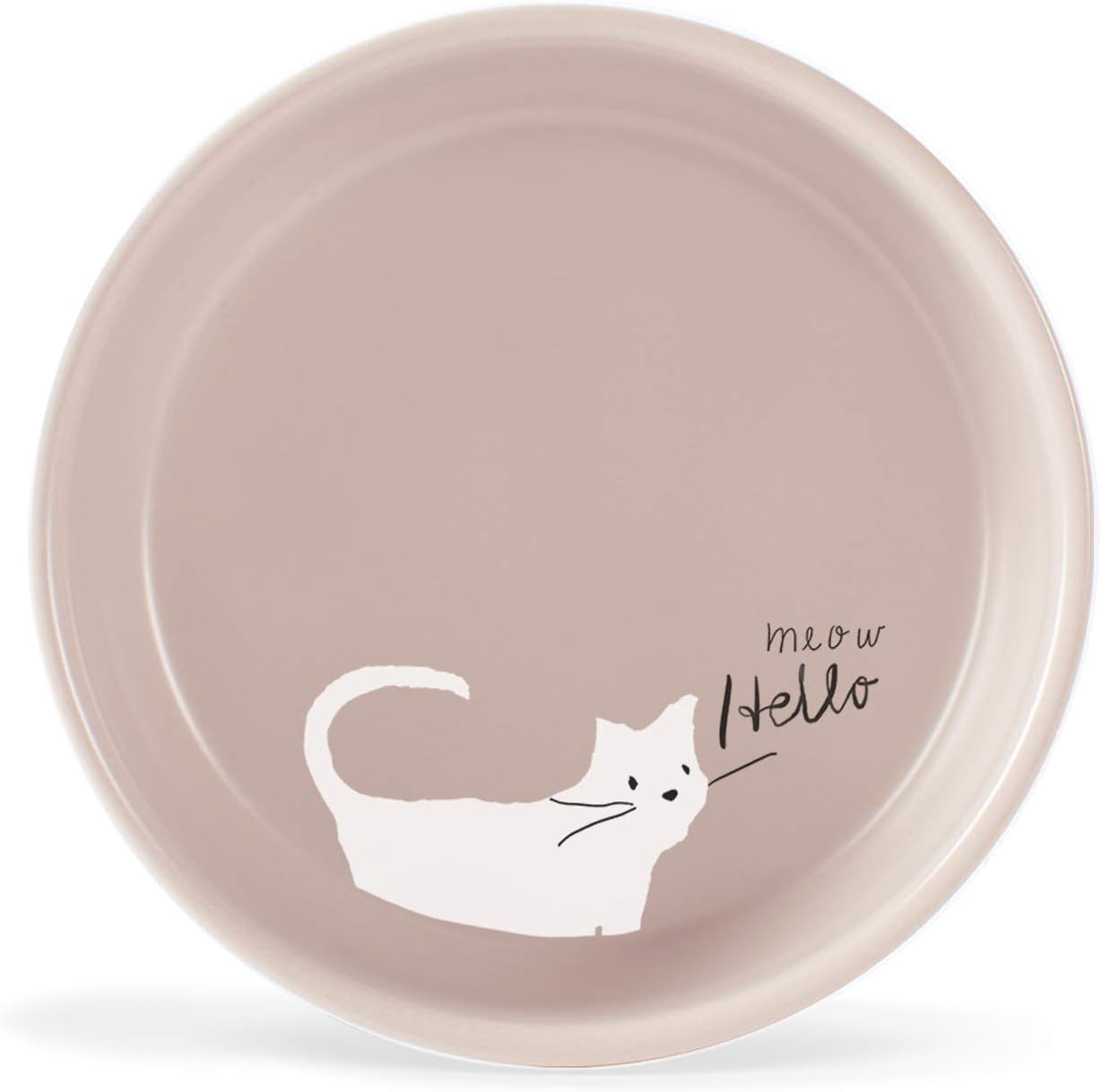 Fringe Studio "Bıyık Kedi Miyav Küçük Taş Pet Kase (478001),Allık