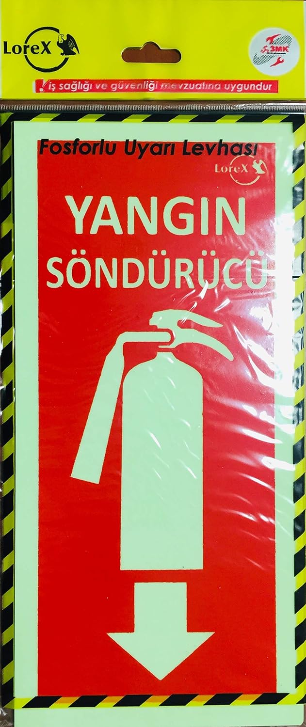 Alternative view of LR-FS Söndürme Tüpü Yazılı Fosforlu İkaz Levhası, Fotolümen Levha