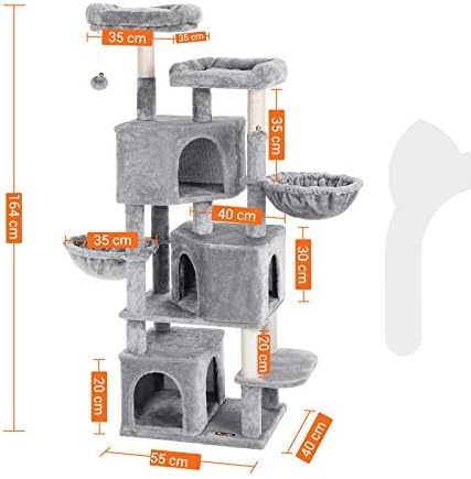 Alternative view of FEANDREA 3 Mağaralı Büyük Kedi Ağacı Tırmalama Direği 164 cm