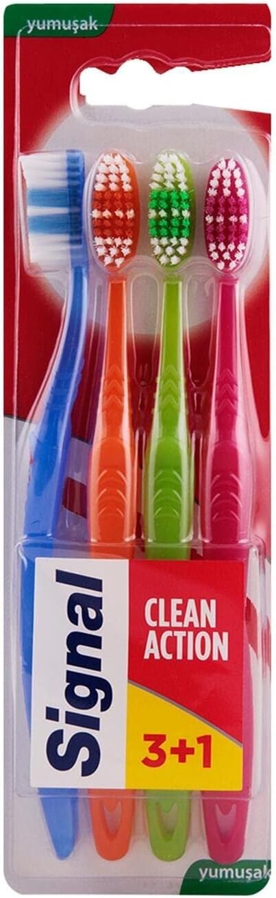 Signal Premium Action 4'lü (3+1) Yumuşak Diş Fırçası