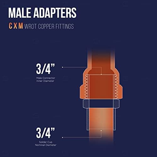 Giant DDNA0034-5 Erkek Adaptör Bağlantı Ter x MIP Bağlantıları, 3/4, Bakır
