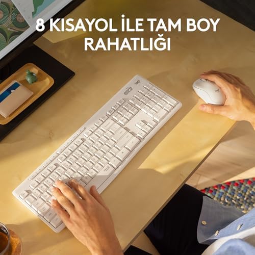 Alternative view of MK295 Sessiz Kablosuz Türkçe Klavye Mouse Seti Beyaz