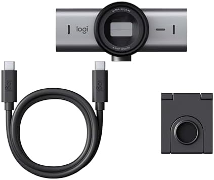 Alternative view of MX Ultra HD 4K Web Kamerası, 60 FPS 1080p, Gürültü Önleyici Çift Mikrofon, USB-C, Web Kamerası Kapağı, Microsoft Teams, Zoom, Meet ile Uyumlu, Açık Gri