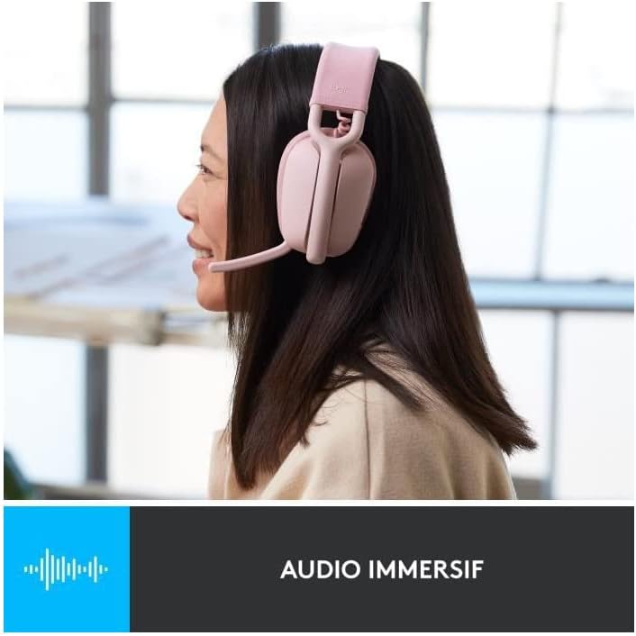 Vibe 100 Kablosuz Kulak Üstü Kulaklık, Gürültü Önleyici Mikrofon, Pembe