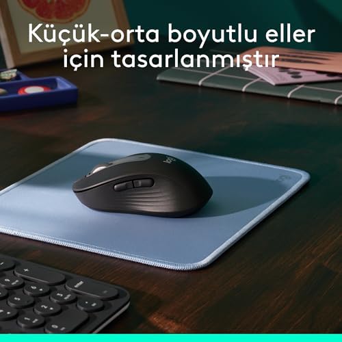 Alternative view of M650 Kablosuz Mouse, Küçük ve Orta Boy Sağ El için, 4000 DPI, Sessiz, Bluetooth, Logi Bolt USB Alıcı, 24 Ay Pil Ömrü, Siyah