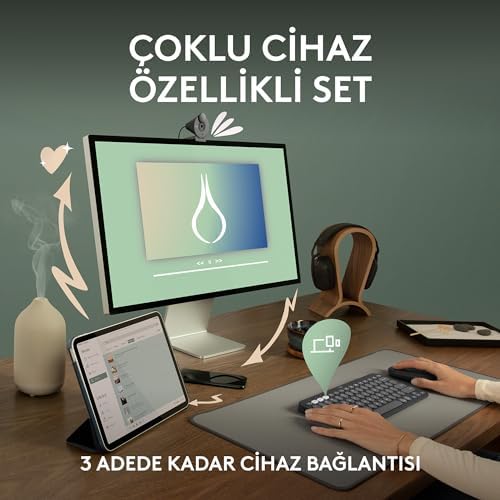Alternative view of Pebble 2 Set Çoklu Cihaz Özellikli Sessiz Kablosuz Türkçe Q Klavye ve Mouse Seti - Siyah