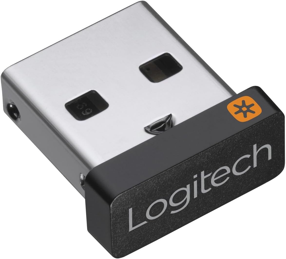 Alternative view of USB-Unifying alıcısı, 2,4 GHz kablosuz teknoloji, USB bağlantısı kablosuz fare ve klavye, PC/Mac/Laptop gibi tüm Unifying cihazlarıyla uyumlu, siyah