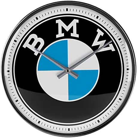 -Art Retro Duvar Saati Bmw Logosu – Araç Aksesuarları Hayranları İçin Hediye Fikri Büyük Mutfak Saati, Tasarım, Dekorasyon İçin 31 Cm