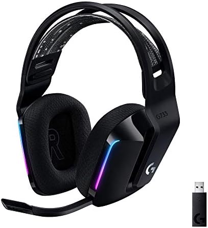 G G733 LIGHTSPEED Kablosuz Kulak Üstü Oyuncu Kulaklığı, LIGHTSYNC RGB, Blue Voice Mikrofon, Askılı Kafa Bandı, PRO-G Ses Sürücüleri, 29 Saat Pil Ömrü, Siyah