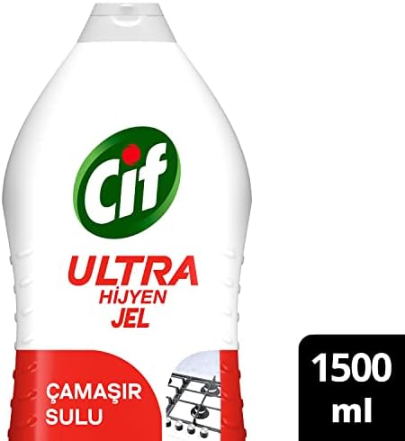 Cif Ultra Hijyen Jel Yüzey Temizleyici Çamaşır Sulu Katkılı Leke Çıkarıcı Yağ Çözücü 1500 ml