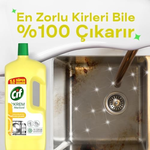 Cif Krem Mucize Yüzey Temizleyici Limon 1500 ml