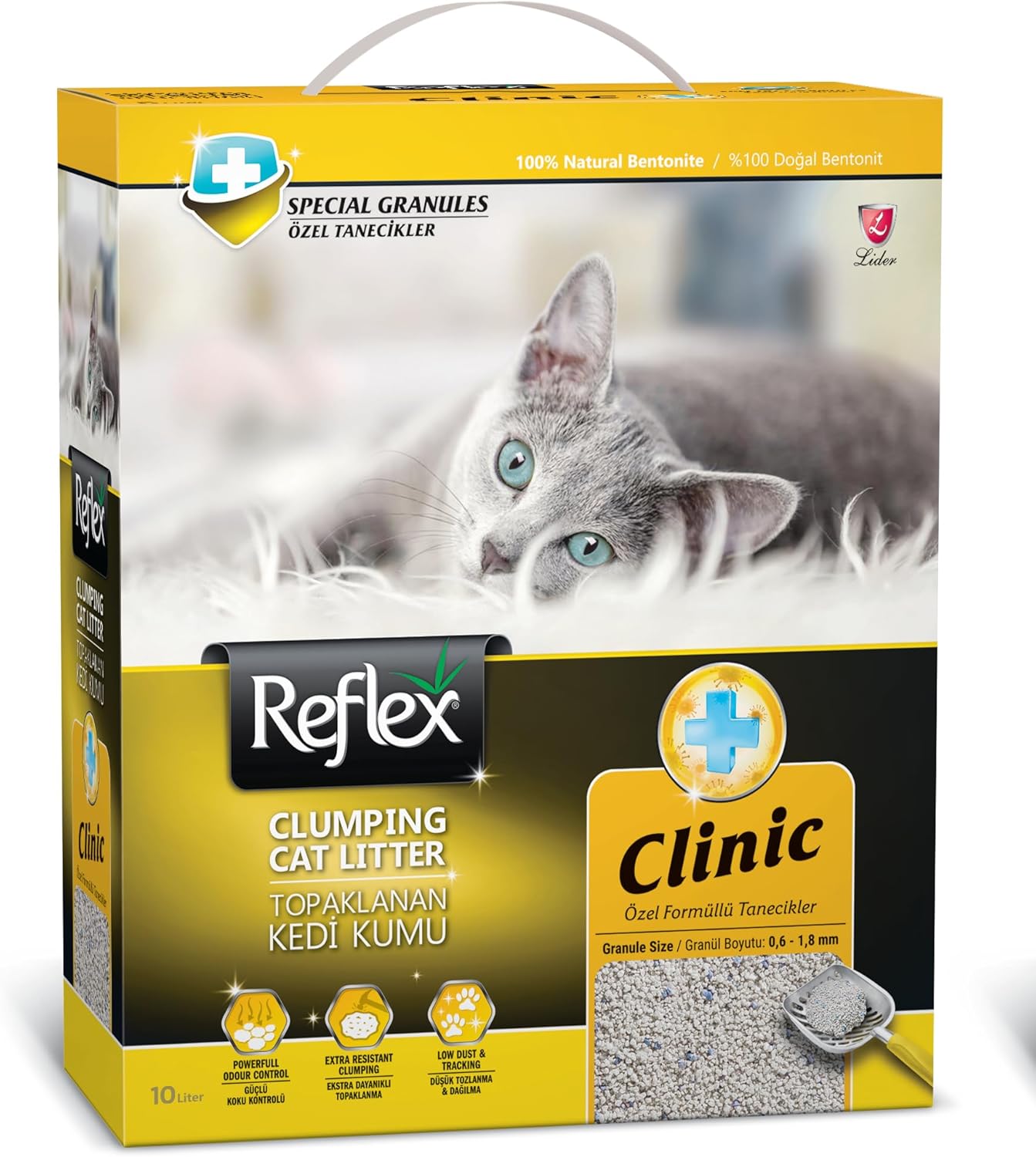 Alternative view of Reflex Klinik (Özel Formüllü Tanecikler) Topaklanan Kedi Kumu 10 Lt