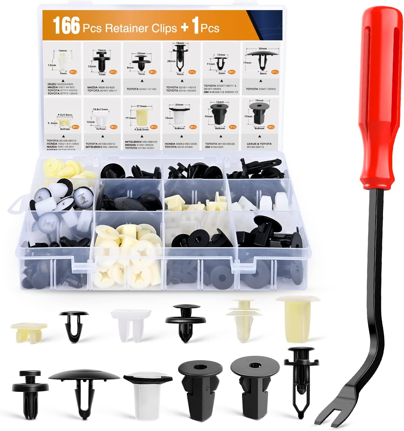 Alternative view of GOOACC 166 Pcs Car Retainer Clips &Screw Grommets - 12 Most Popular Sizes & Applications for GM,,,, - Bonus Remover