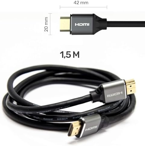 UNITEK HDMI 2.1 Kablo 1,5 m 8 K, Ultra Speed HDMI Sorunsuz 8K@60Hz, 4K@120Hz, Dinamik HDR 10 +, Dolby Vision, eARC, OLED TV, Gaming, Xbox Series X, PS5, Alüminyum Fiş, Esnek