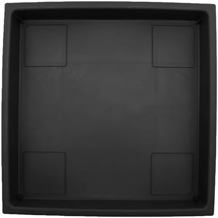 The HC Companies 14 İnç Kare Plastik Bitki Tabağı - Saksılar için İç Mekan Dış Mekan Bitki Tepsileri - 14"x14"x1.8", Siyah